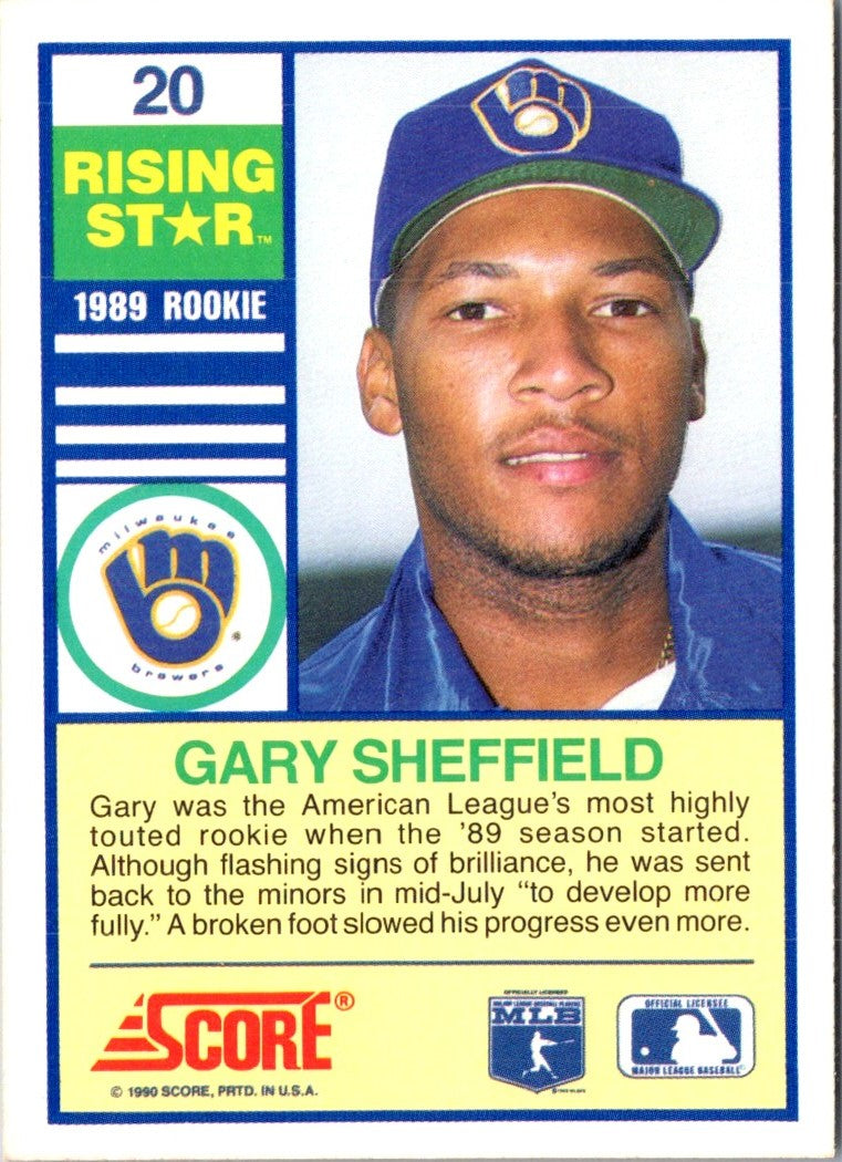 1990 Score Rising Stars Gary Sheffield