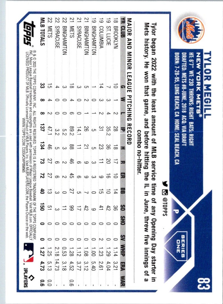 2023 Topps Tylor Megill #