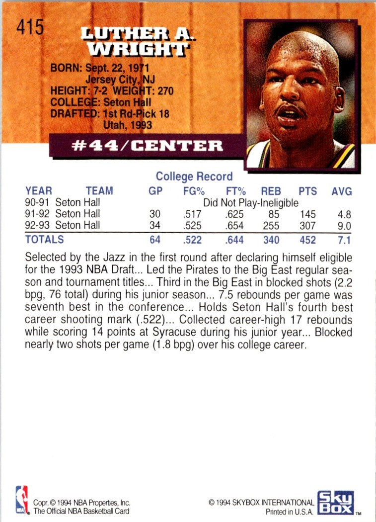 1993 Hoops Luther Wright