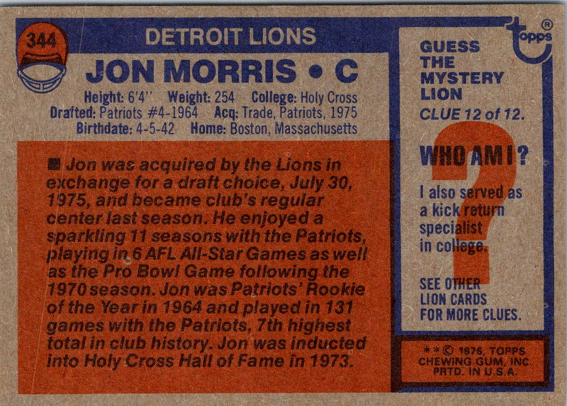 1976 Topps Jon Morris