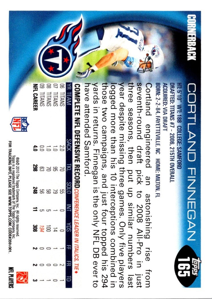 2010 Topps Cortland Finnegan