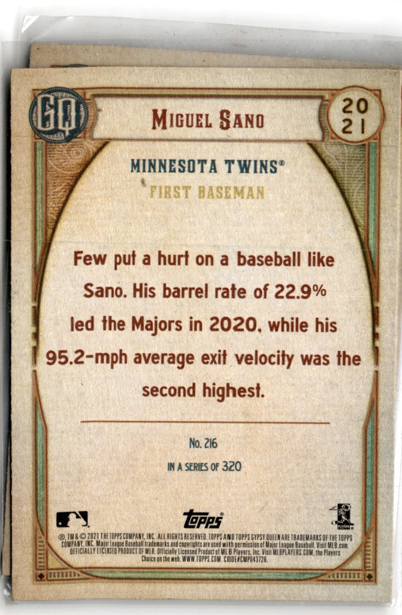 2020 Panini National Treasures Miguel Sano