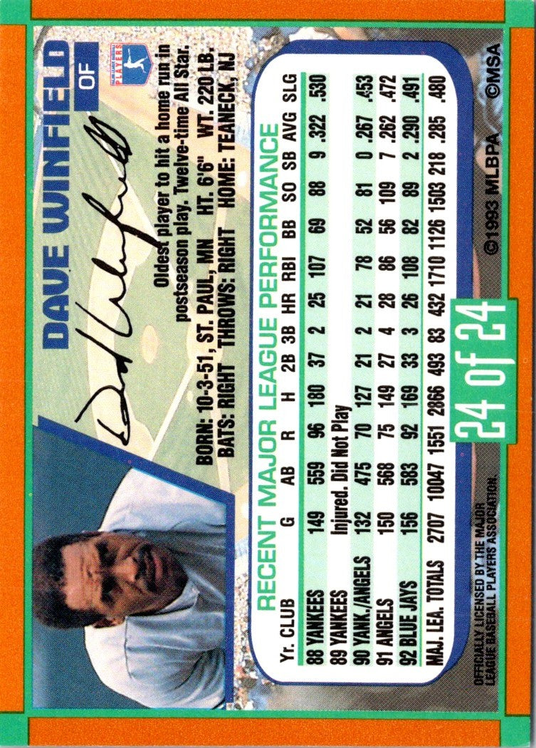 1993 Duracell Power Players I Dave Winfield