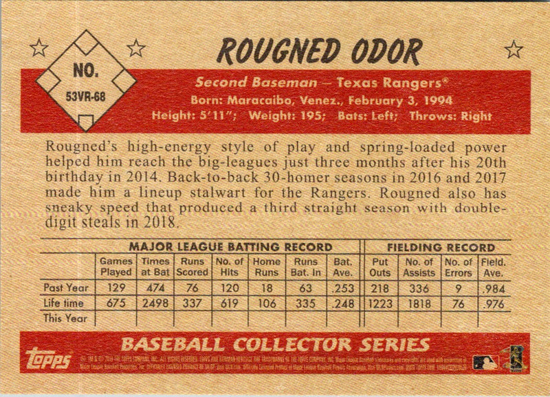 2019 Bowman Heritage Rougned Odor