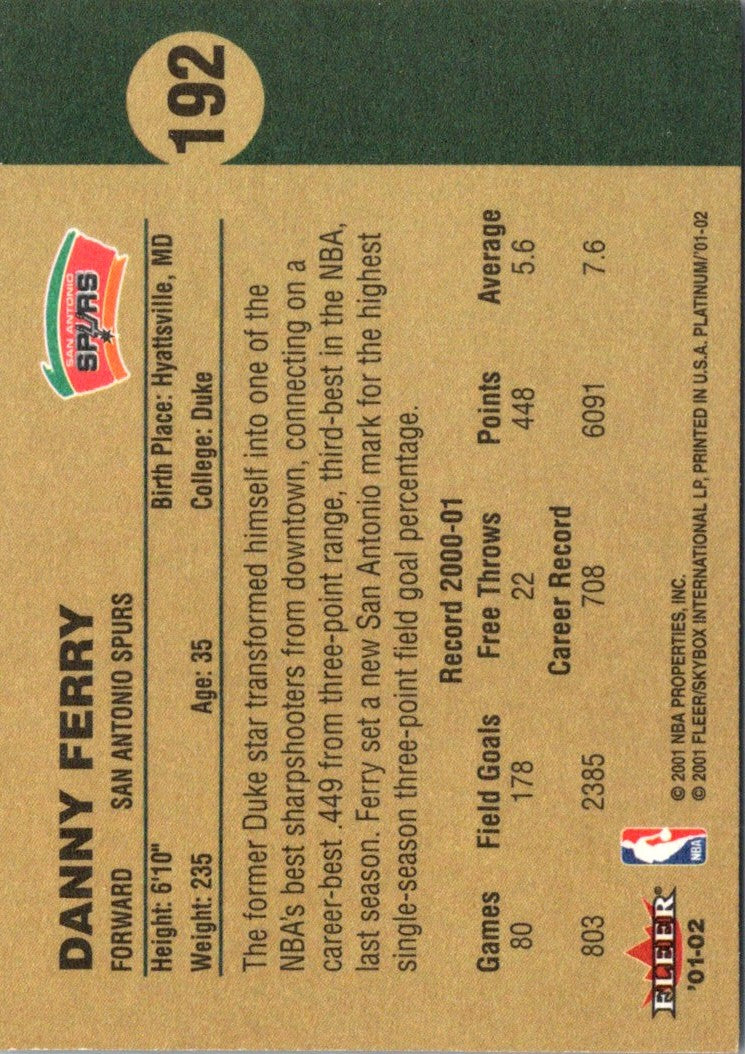 2001 Fleer Platinum Danny Ferry