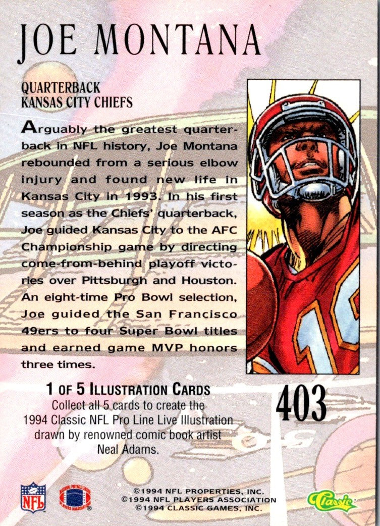 1994 Pro Line Live Joe Montana