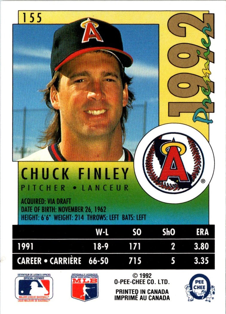 1992 O-Pee-Chee Premier Chuck Finley