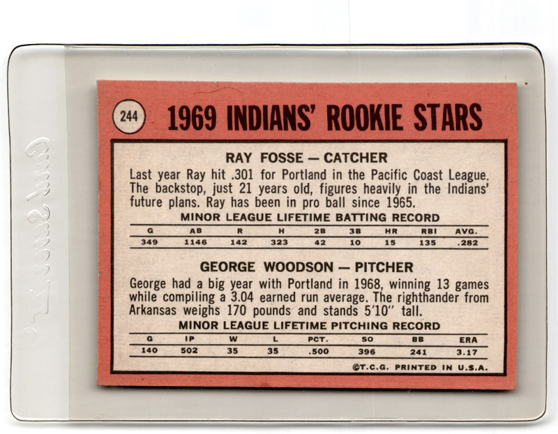 1969 Topps Indians Rookies - Ray Fosse/George Woodson