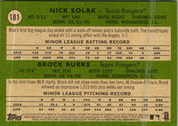 2020 Topps Heritage Nick Solak/Brock Burke #181 Rookie
