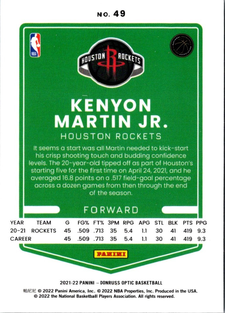 2021 Donruss Optic Red Kenyon Martin Jr.