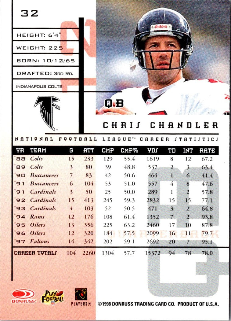 1998 Leaf Rookies & Stars Chris Chandler