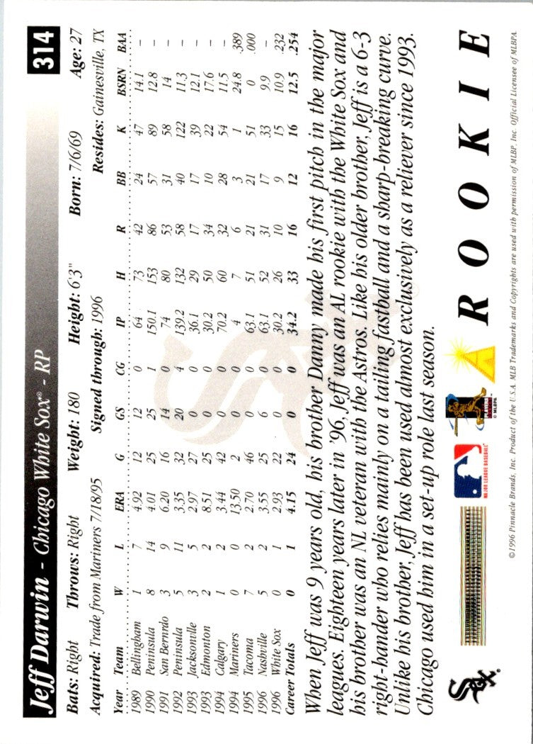 1997 Score Artist's Proofs White Border Jeff Darwin