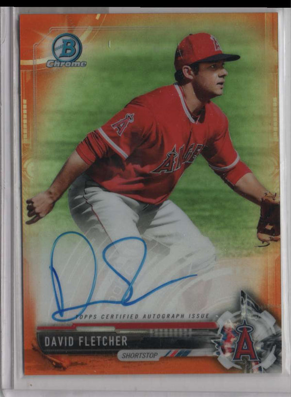 2017 Bowman Chrome Prospect Autographs David Fletcher #CPA-DF Autograph /25 Orange Refractor