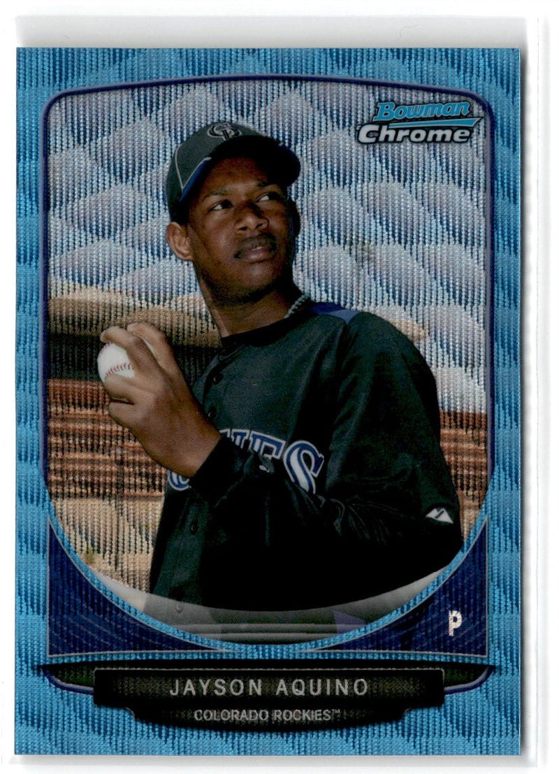 2013 Bowman Chrome Prospects Blue Wave Jayson Aquino