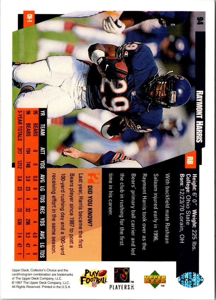 1997 Collector's Choice Chicago Bears Raymont Harris