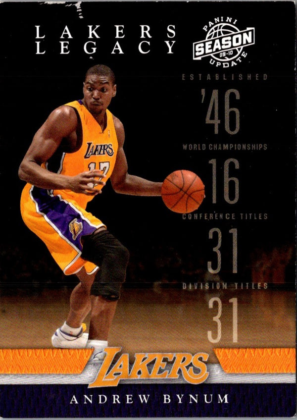 2009 Panini Season Update Lakers Legacy Andrew Bynum #10