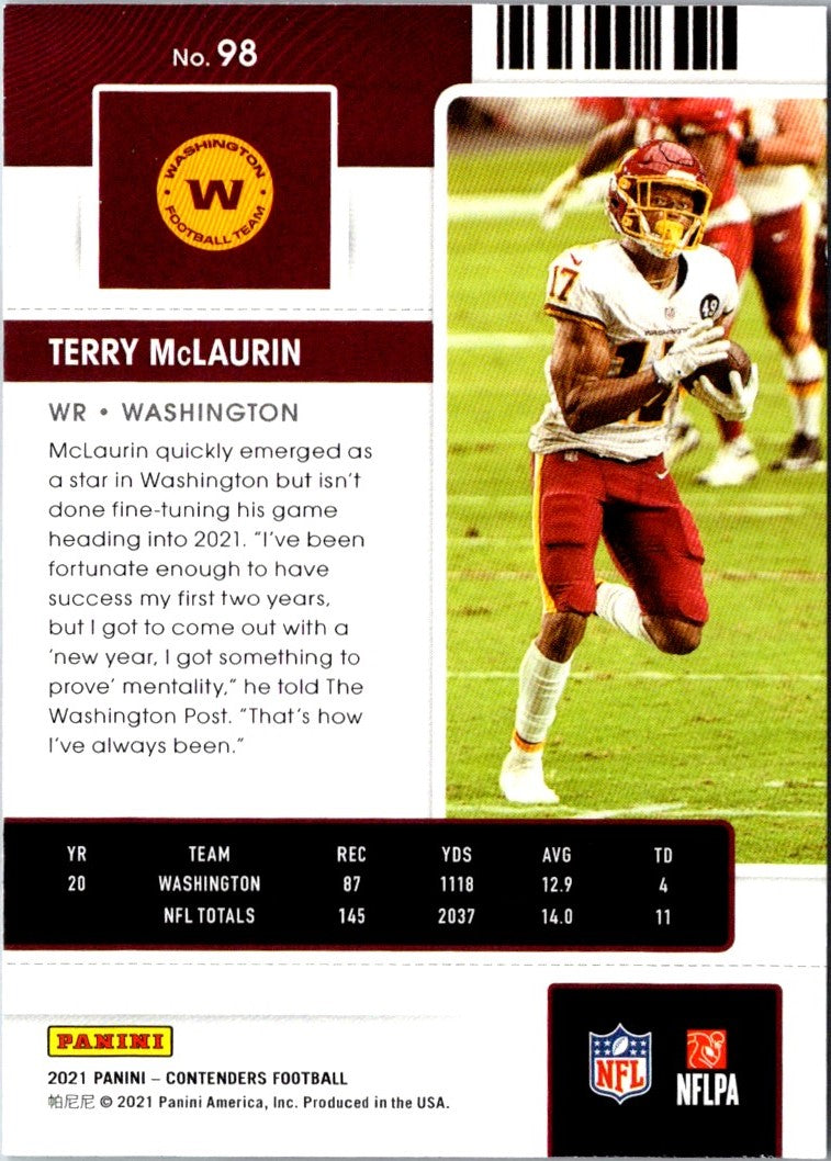 2021 Panini Contenders Terry McLaurin