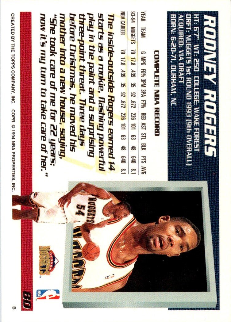 1994 Topps Rodney Rogers