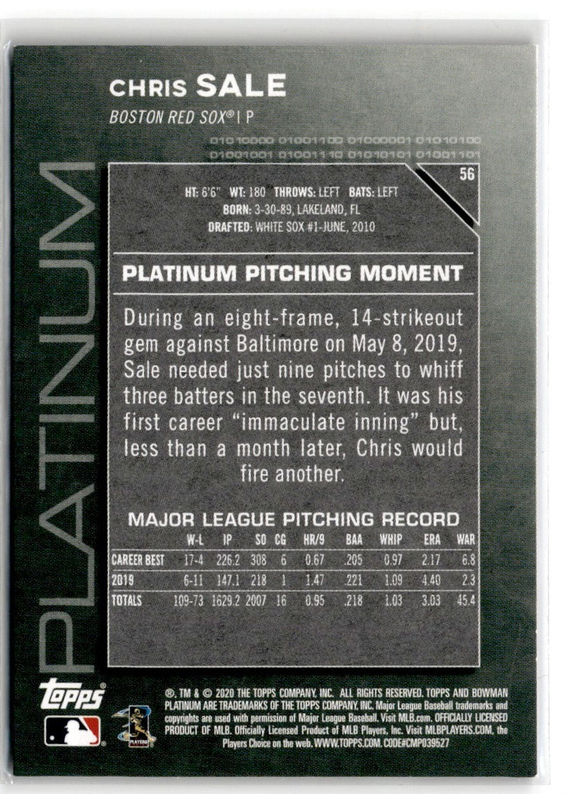 2020 Bowman Platinum Purple Chris Sale