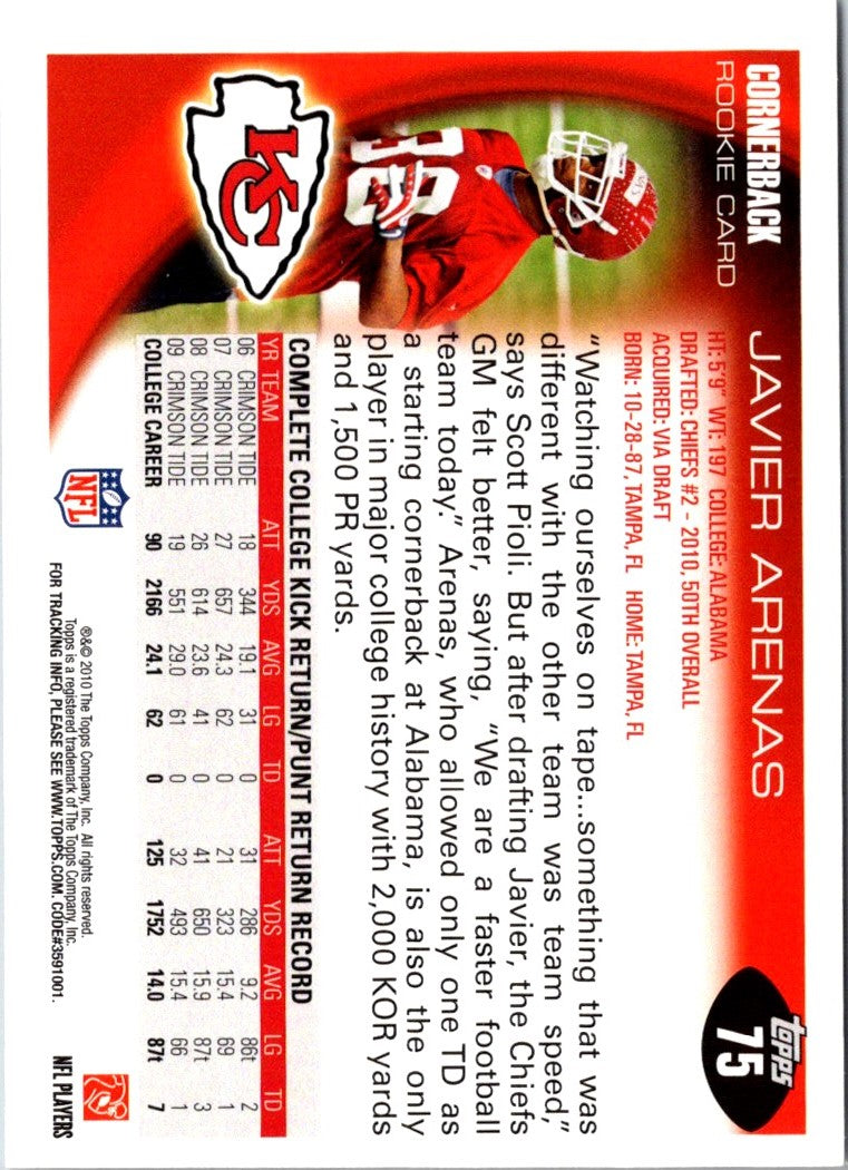 2010 Topps Javier Arenas