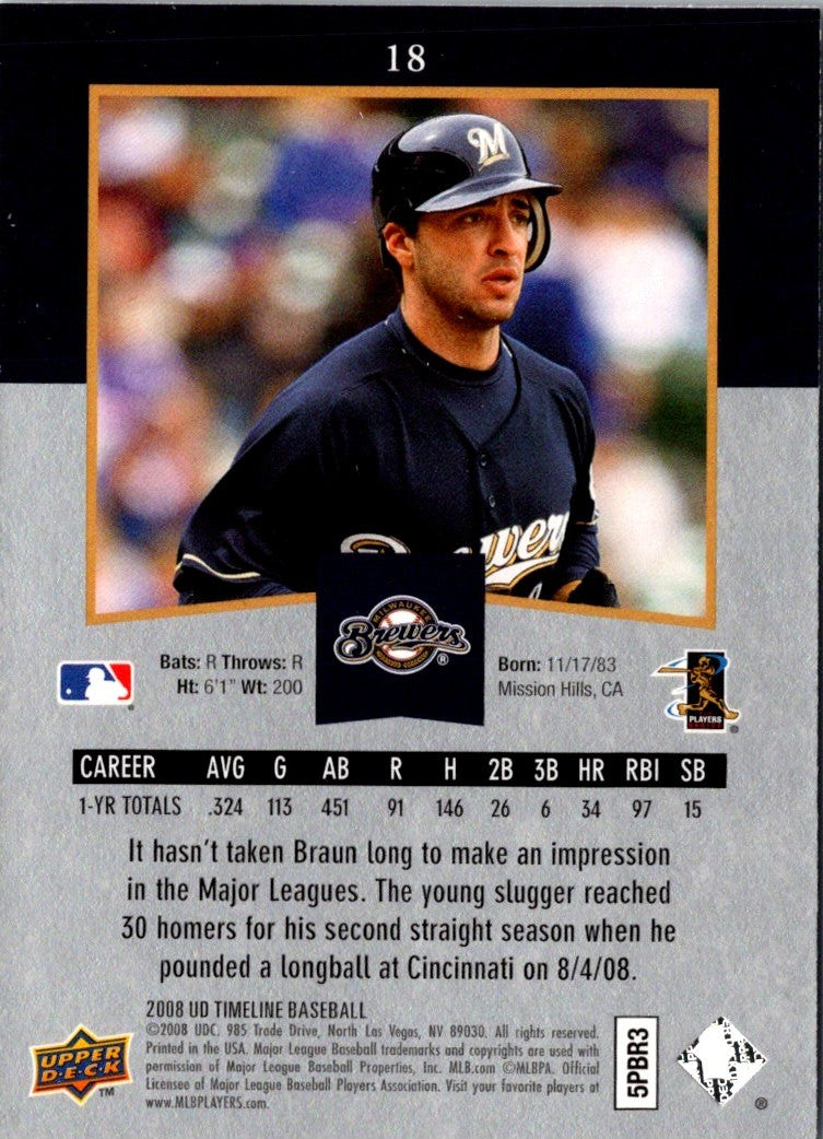 2008 Upper Deck Timeline Ryan Braun