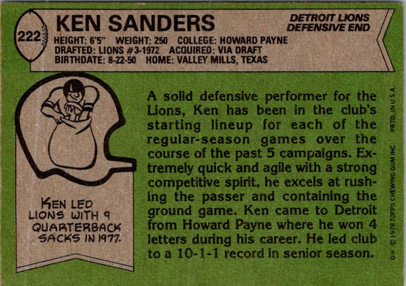 1978 Topps Ken Sanders