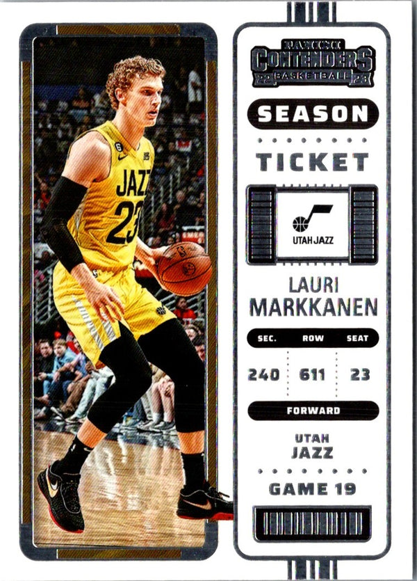 2022 Panini Contenders Season Ticket Lauri Markkanen #87