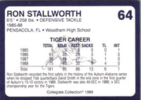 1989 Collegiate Collection Auburn Coke 580 Ron Stallworth #64