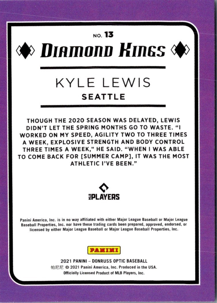 2021 Donruss Optic Carolina Blue & White Kyle Lewis