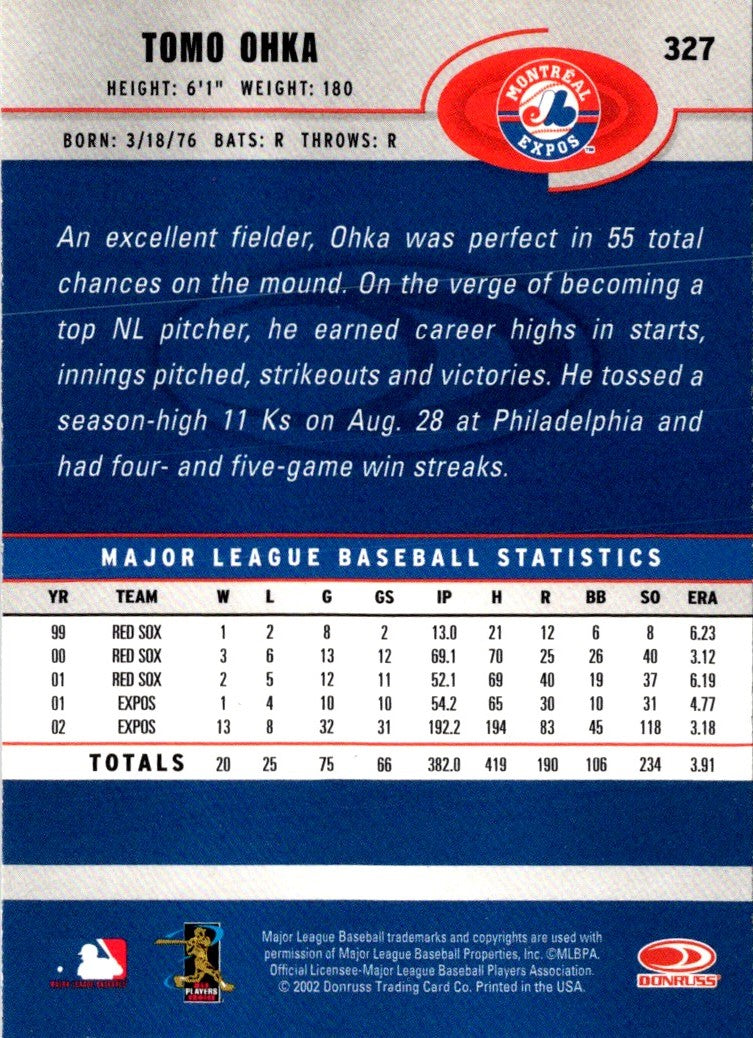 2003 Donruss Tomo Ohka