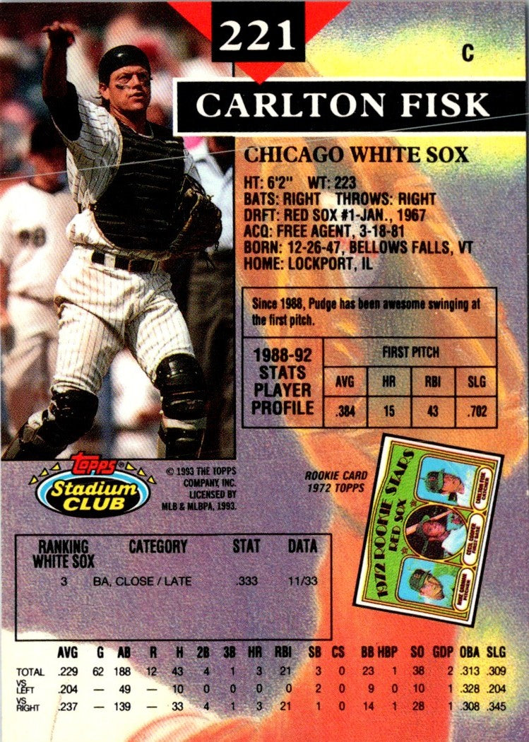 1993 Stadium Club Members Only Carlton Fisk