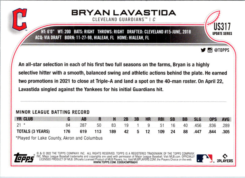 2022 Topps Update Bryan Lavastida