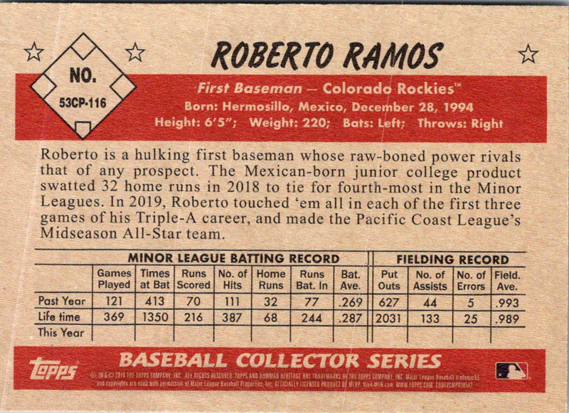 2019 Topps Roberto Ramos