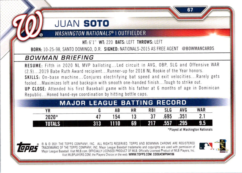 2021 Bowman Juan Soto