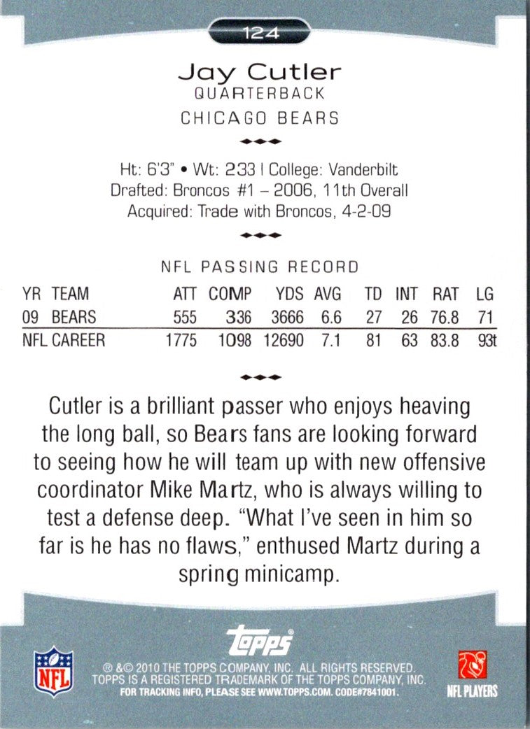 2010 Topps Platinum Jay Cutler