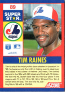 1991 Score 100 Superstars Tim Raines