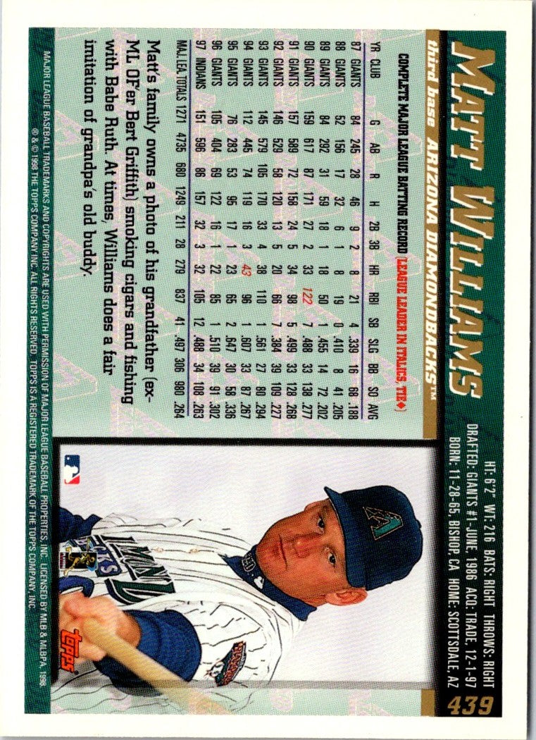 1998 Topps Matt Williams