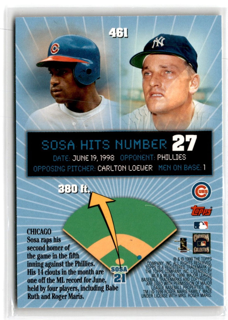 1999 Topps Opening Day Oversize Sammy Sosa