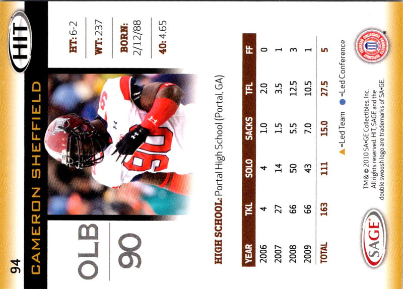 2010 SAGE HIT Cameron Sheffield