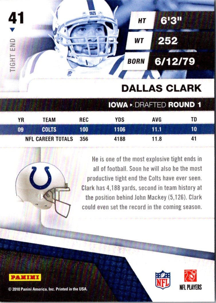 2010 Panini Absolute Memorabilia Dallas Clark