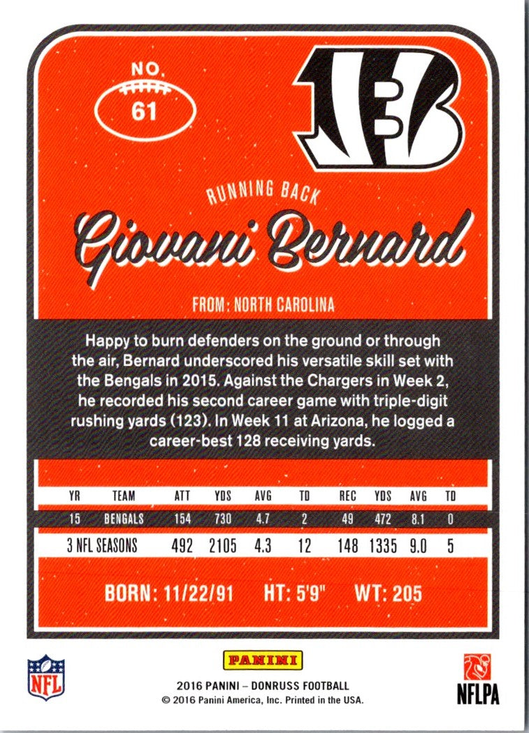 2016 Donruss Giovani Bernard