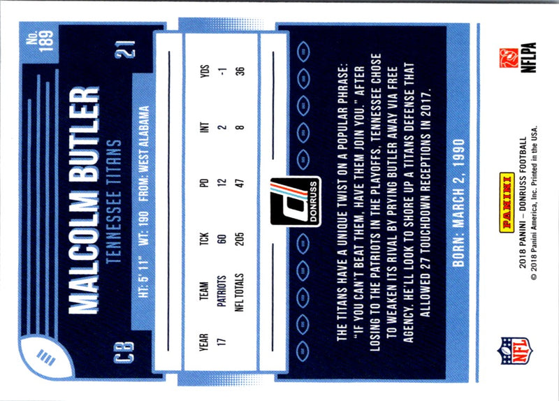 2018 Donruss Malcolm Butler