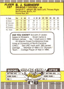 1989 Fleer B.J. Surhoff