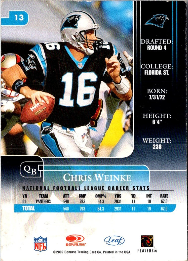 2002 Leaf Rookies & Stars Chris Weinke