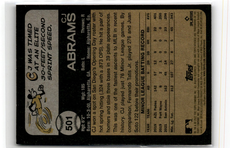 2022 Topps Heritage High Number CJ Abrams