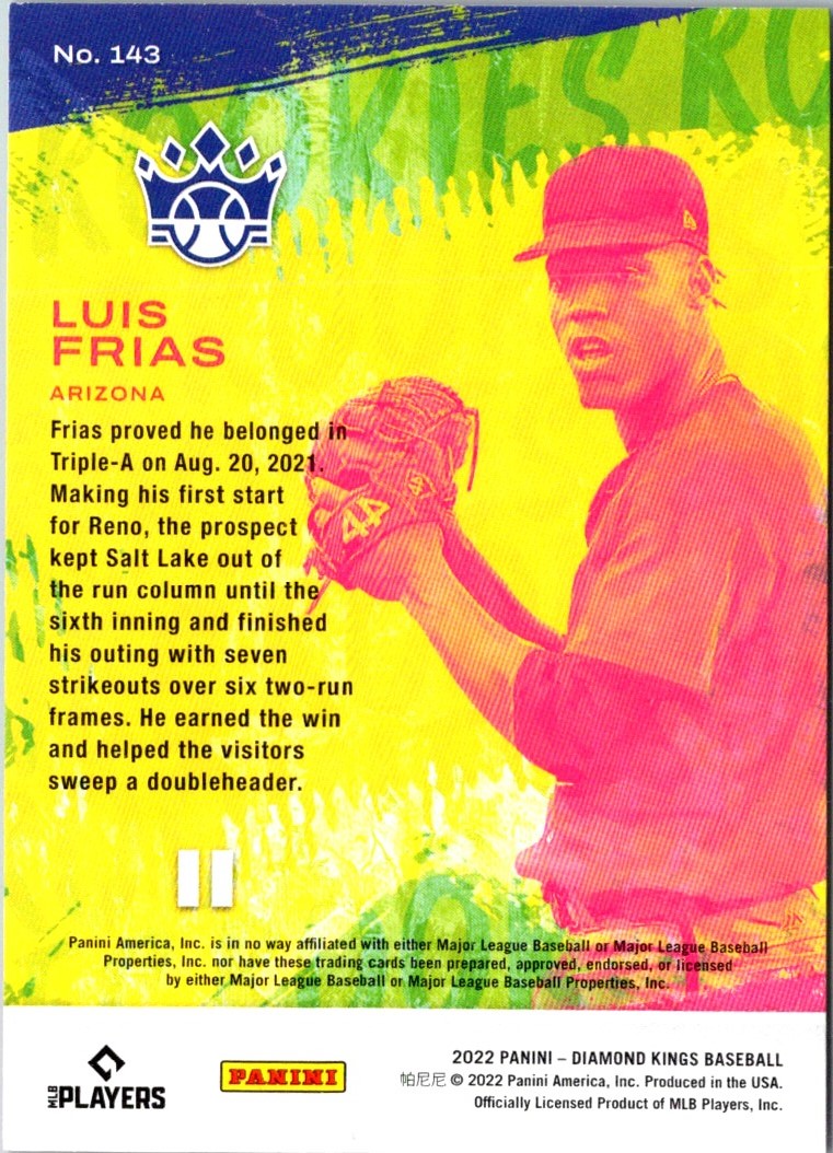 2022 Panini Diamond Kings Luis Frias