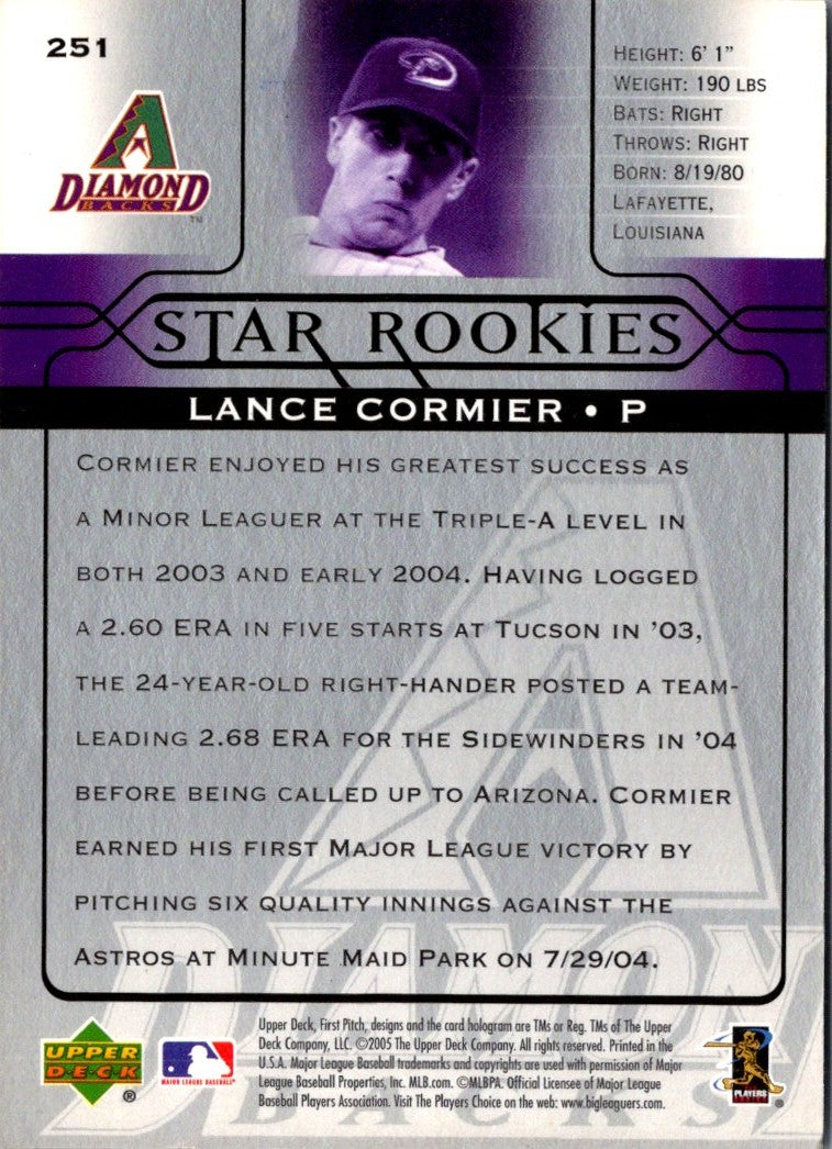 2005 Upper Deck First Pitch Lance Cormier