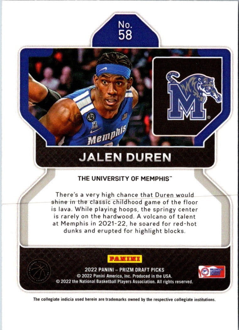 2022 Panini Prizm Draft Picks Blue Jalen Duren