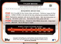 2015 Bowman Draft Picks & Prospects Tyler Beede #191