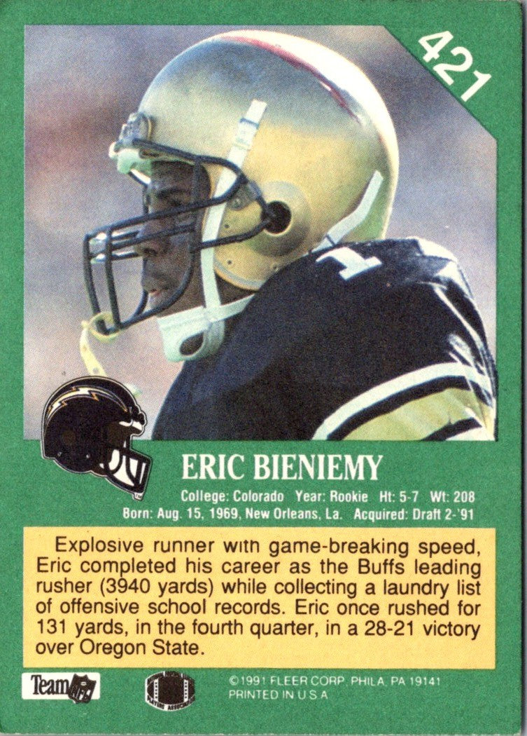 1991 Fleer Eric Bieniemy